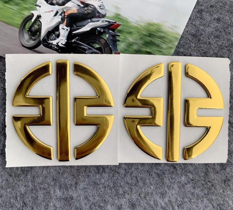 3D 立体型 2個★ バイクステッカー ヘルメットステッカー デカール ニンジャ カワサキ Kawasaki Ninja エンブレム ★ゴールドの画像1