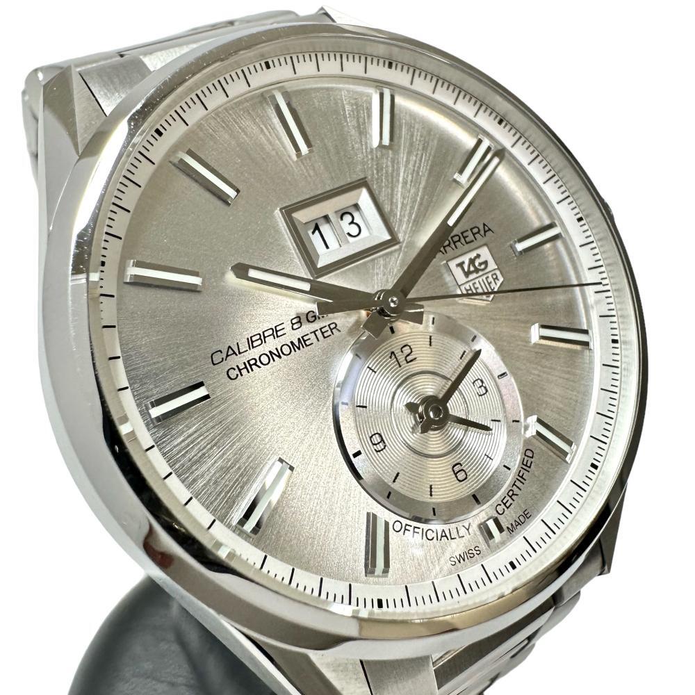 タグホイヤー カレラ キャリバー８グランドデイト GMT WAR5011 裏スケ 腕時計 ステンレス 自動巻き シルバー文字盤 メンズ_画像4