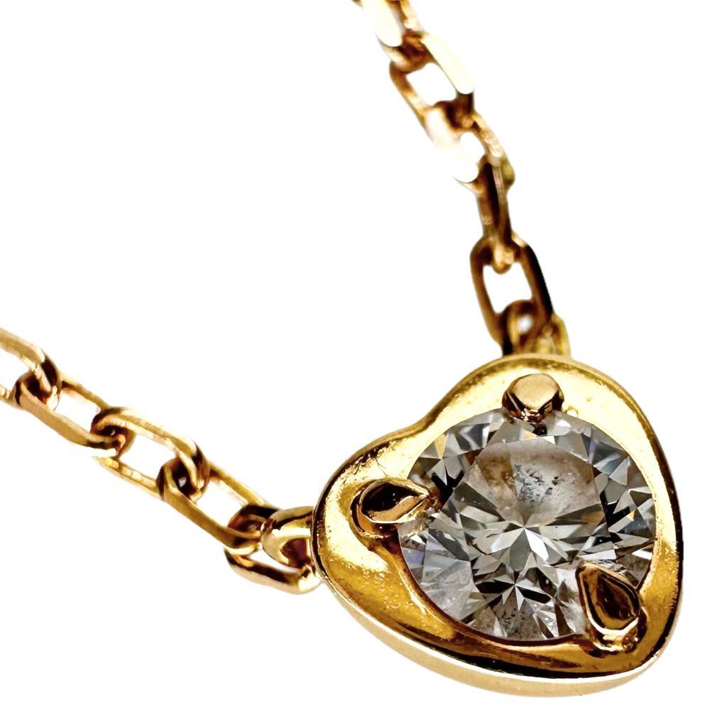 CARTIER/ Cartier diamond necklace tia man reje Heart K18 Gold 3.2g 41cm lady's 