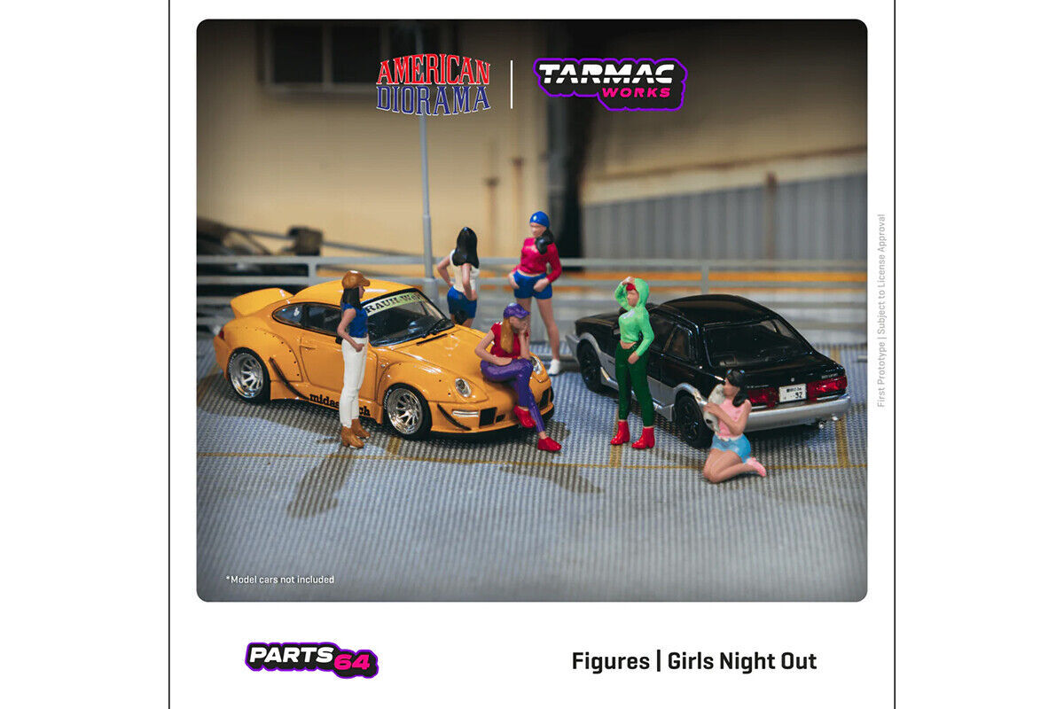 ターマックワークス x アメリカンジオラマ 1/64 フィギア ガールズナイトアウト Tarmac Works American Diorama Figure Girls Night Out_画像3