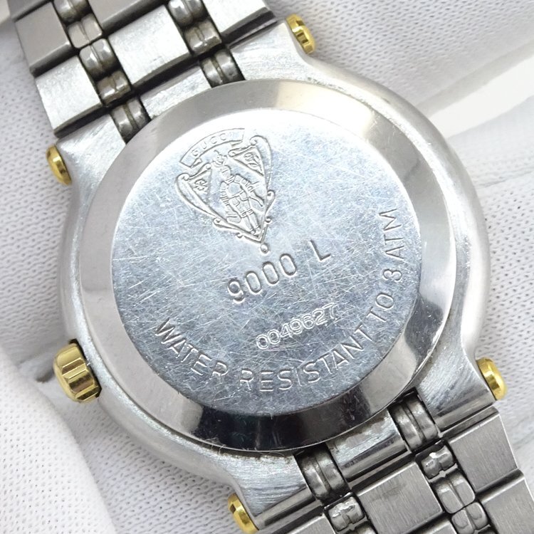 [1 иен / Junk ] Gucci GUCCI комбинированный цвет женский часы наручные часы 9000L кварц GP Gold золотой циферблат Date неподвижный 41265
