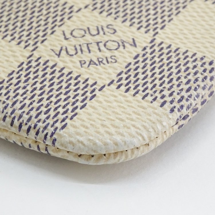 【1円】ルイヴィトン LOUIS VUITTON ダミエアズール ポシェット クレ コインケース キーケース キーリング付き N62659 ダミエキャンバス_画像3