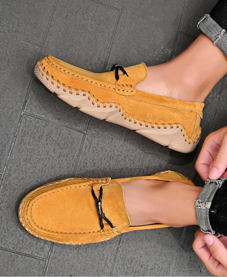 XX-QZTS-22083 YELLOW/47 размер 28.5cm степень новый товар высокое качество популярный новый товар первый продажа обувь мужской натуральная кожа Loafer туфли без застежки ручная работа гонг 