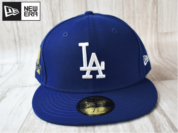 J39《未使用品》NEW ERA ニューエラ【7-3/4 - 61.5cm】MLB LA DODGERS ドジャース サイドパッチ 帽子 キャップの画像2