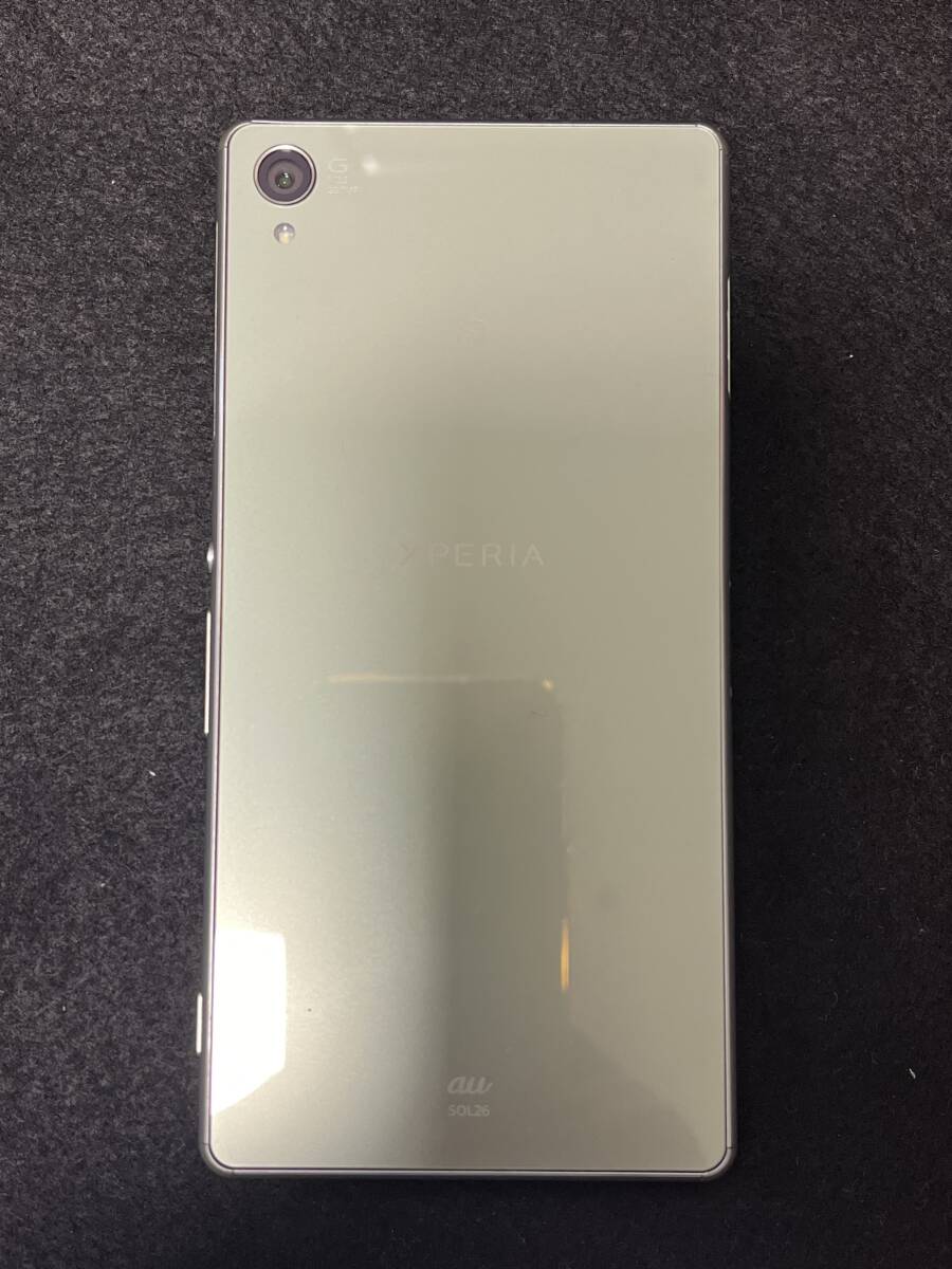 ★☆au Sony XPERIA SOL26 スマートフォン シルバーグリーン 緑 利用制限〇 ソニー 動作確認済 本体のみ 現状品 #15370☆★_画像3