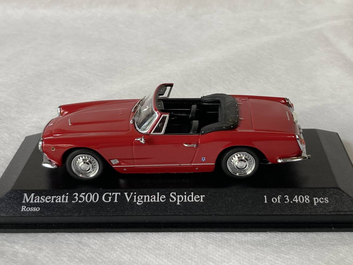 当時物★未使用！MINICHAMPS・1/43・マセラッティー 3500 GT・1961年式・MASERATI Vignale Spider・Red・ミニチャンプ_画像4