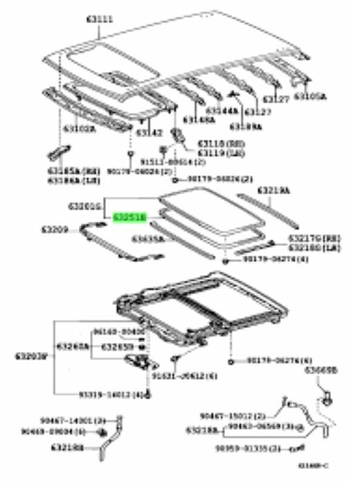 レクサス 純正 マジェスタ アリスト スライディングルーフ ウエザストリップ LEXUS GS300 GS400 WEATHERSTRIP SLIDING ROOF 未使用 JDM OEM_画像2