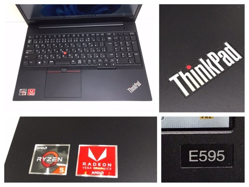 Lenovo レノボ ThinkPad E595 TP00095E Windows11 AMD Ryzen 5 3500U 2.1Ghz 8GB SSD 256GB ノートパソコン 240508SK250190_画像8