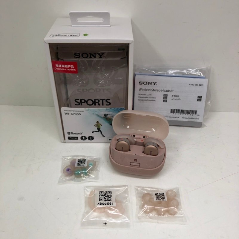 【ジャンク品】SONY ソニー SPORTS　ワイヤレスステレオヘッドセット　WF-SP900 Bluetooth　防水　pink 240508SK280015_画像1