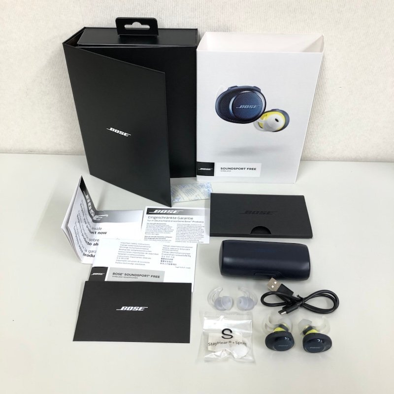 BOSE SoundSport Free wireless headphones ブルー×イエロー 774373-0020 240503RM500229_画像1