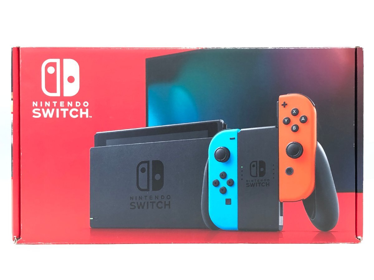 △【7】初期化済み Nintendo Switch/ニンテンドースイッチ 新型 ジョイコン ネオンブルー/ネオンレッド 同梱不可 1スタ_画像1