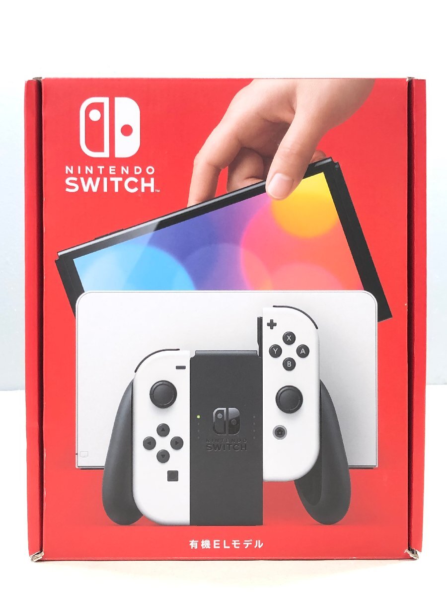 △【1】初期化済み Nintendo Switch/ニンテンドースイッチ 有機ELモデル ジョイコン ホワイト 同梱不可 1スタ_画像1