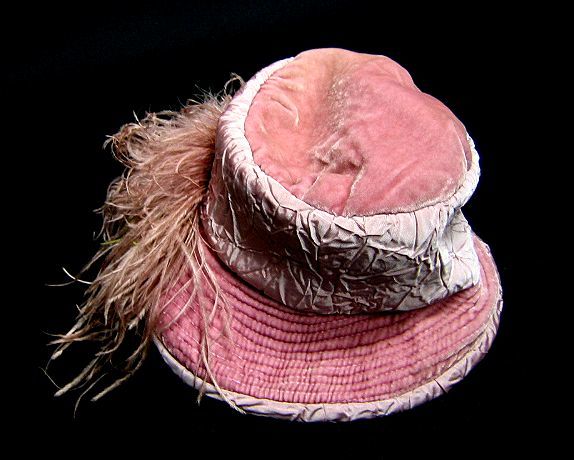 ITALY製 GREVI グレヴィ 羽根風の飾り付きの帽子 ハット 凝ったデザイン！_画像2
