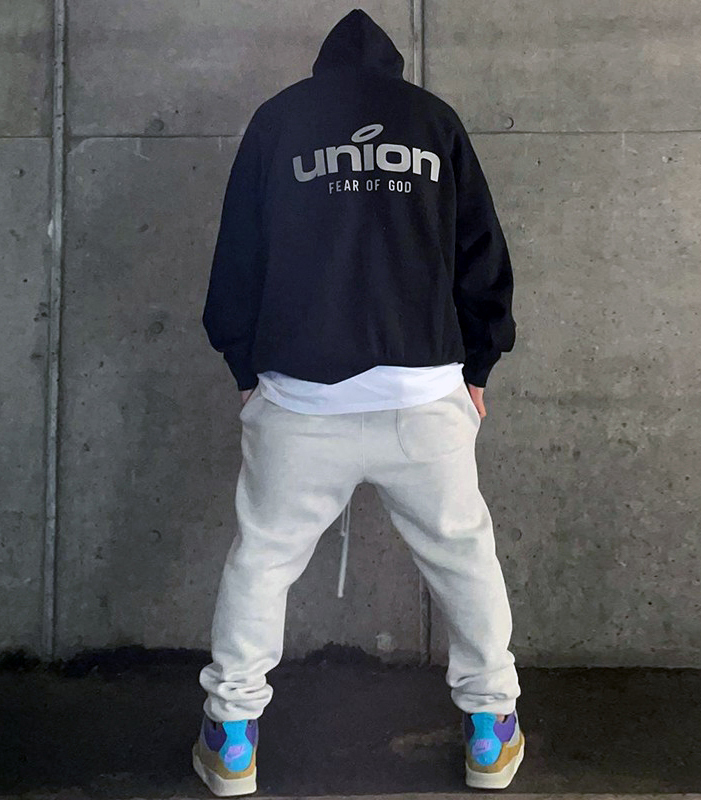 FOG ESSENTIALS エッセンシャルズ■UNION 限定バックロゴパーカー 黒 XL■反射リフレクターロゴHOODIE Fear of God新品2024SS今季の画像5