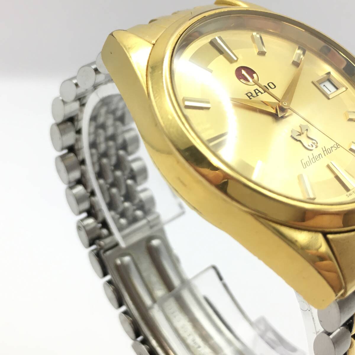 ○D241-61 RADO/ラドー Golden Horse ゴールデンホース 3針 Date デイト メンズ 自動巻き 腕時計 633.3649.2 稼働品_画像5