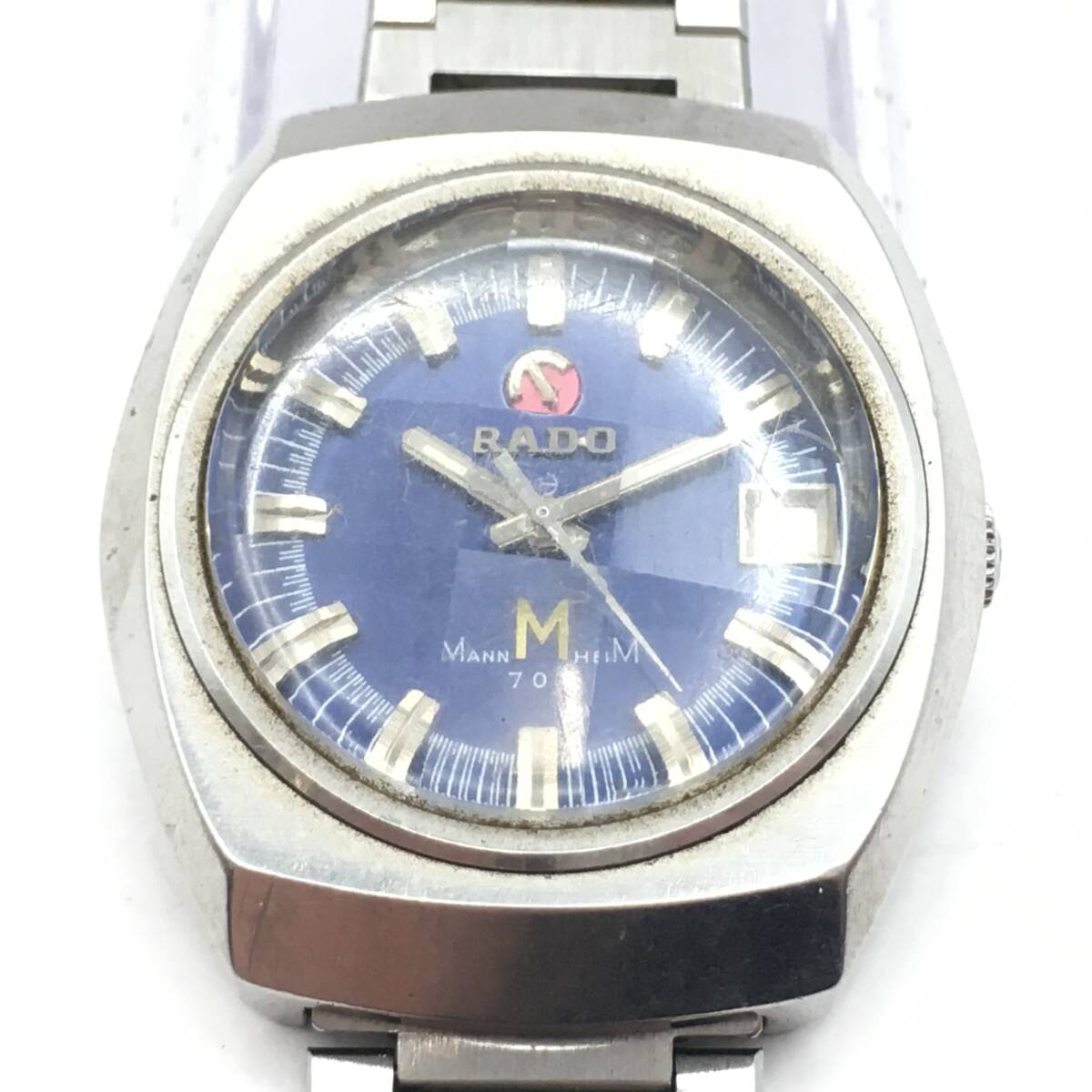 ○D241-110 RADO/ラドー MANNHEIM マンハイム 702 3針 Date デイト メンズ 自動巻き 腕時計 11012 稼働品_画像1