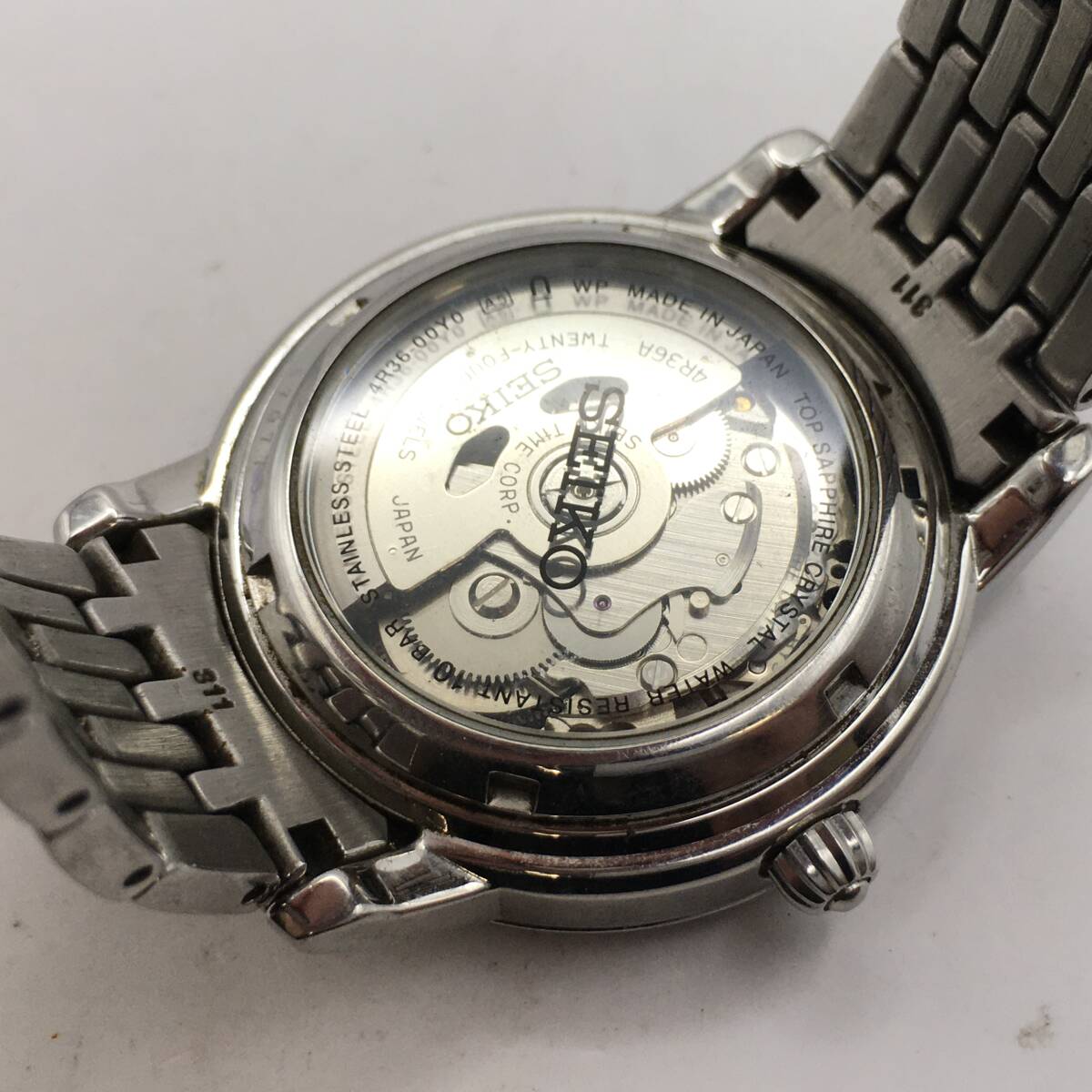 ○E241-15 SEIKO/セイコー 3針 Daydate デイデイト メンズ 自動巻き 腕時計 4R36-00Y0 稼働品_画像6