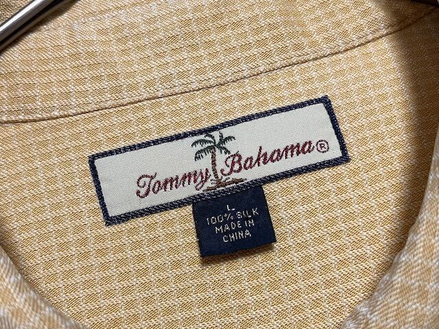 1990's TOMMY BAHAMA waffle weave silk L/S shirt シルクシャツ _画像9