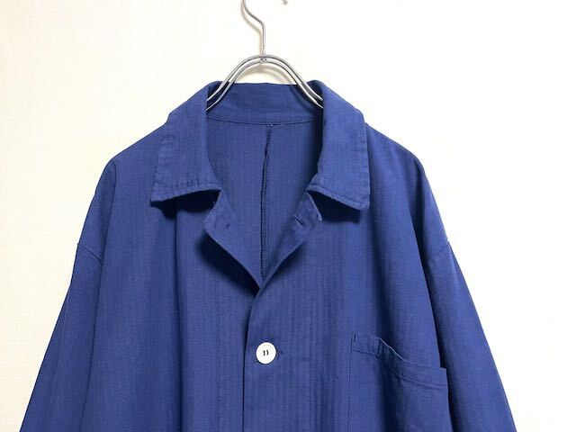 Unknown czech military type herringbone work coat ユーロワーク ショップコート アトリエコート_画像2