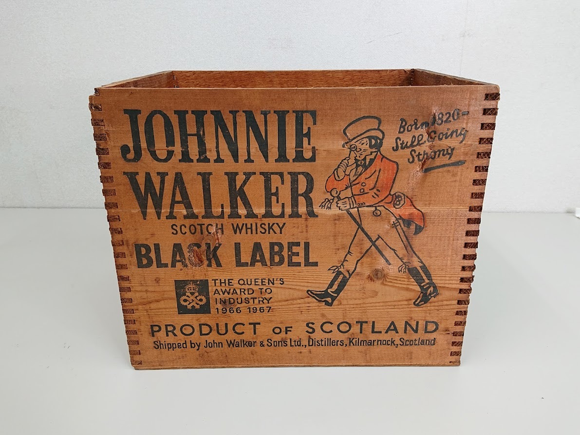  редкий Vintage JOHNNIE WALKER Johnny uo- машина BLACK LABEL дерево коробка пустой коробка [ управление C4]