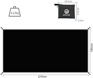 テントシート グランドシート 防水シート 軽量 収納バッグ付き アウトドア キャンプ 登山 ピクニックハイキング (105x210_画像3