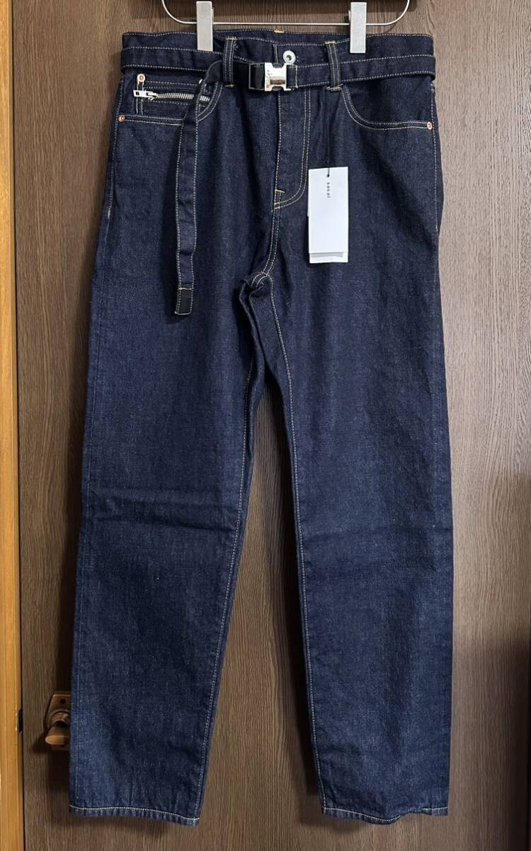 1新品 sacai x BEYONDEXX デニム パンツ ジーンズ ベルト付 23AW 1新品 sacai x BEYONDEXX デニム パンツ ジーンズ ベルト付 23AW