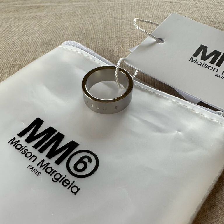 3新品 メゾンマルジェラ MM6 ブランドロゴ リング シルバー ポリッシュ 指輪 アクセサリー 23SS size 3 10号 Maison Margiela 6レディース_画像6