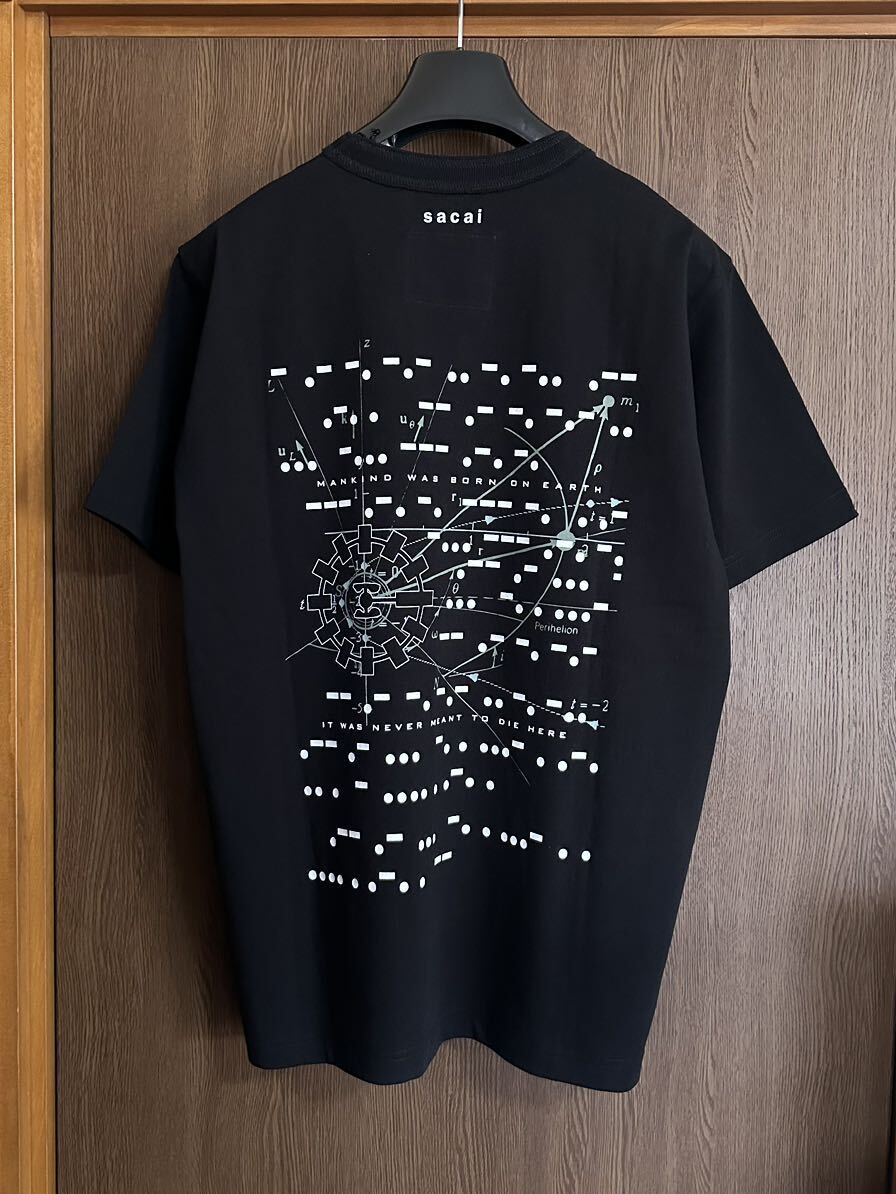 黒3新品 sacai INTERSTELLAR Tシャツ ブラック T-shirt 23AW size 3 黒 L 半袖 カットソー サカイ インターステラー メンズ