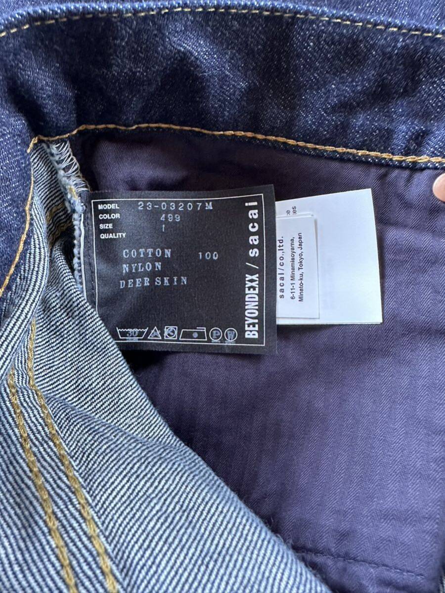 1新品 sacai x BEYONDEXX デニム パンツ ジーンズ ベルト付 23AW 1新品 sacai x BEYONDEXX デニム パンツ ジーンズ ベルト付 23AW