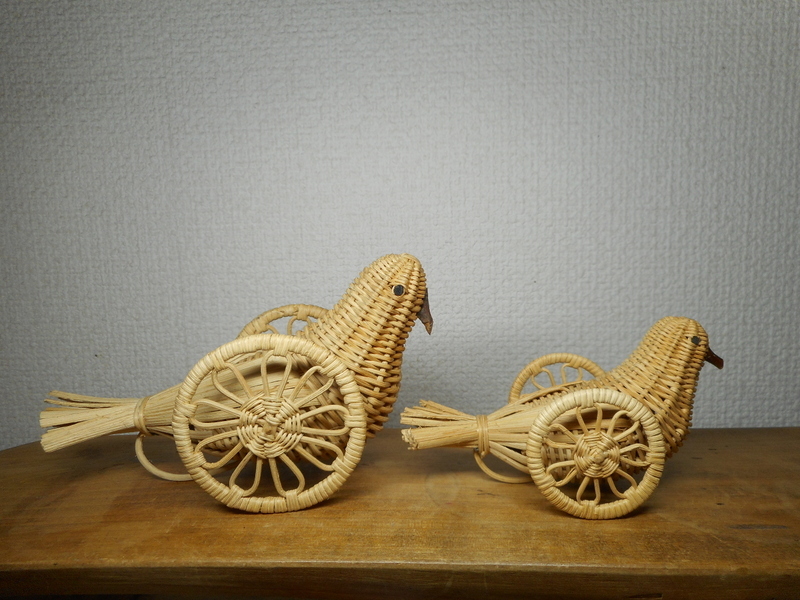 長野県　郷土玩具　はと車　鳩車　２個　あけび細工_画像3
