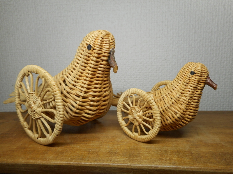 長野県　郷土玩具　はと車　鳩車　２個　あけび細工_画像9