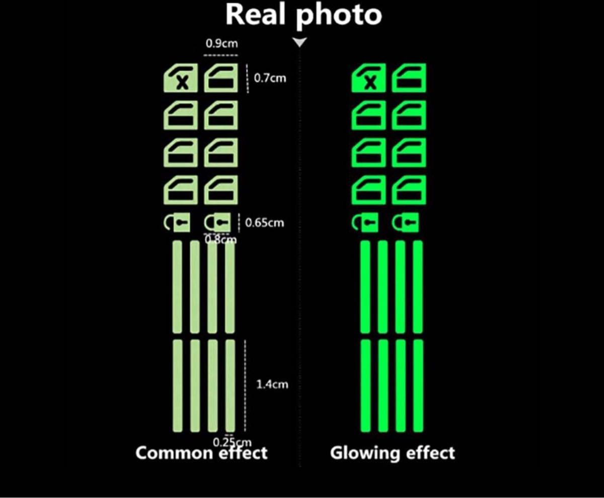 光る パワーウインドウ スイッチ ステッカー ストライカー 発光 蓄光 ライムグリーン