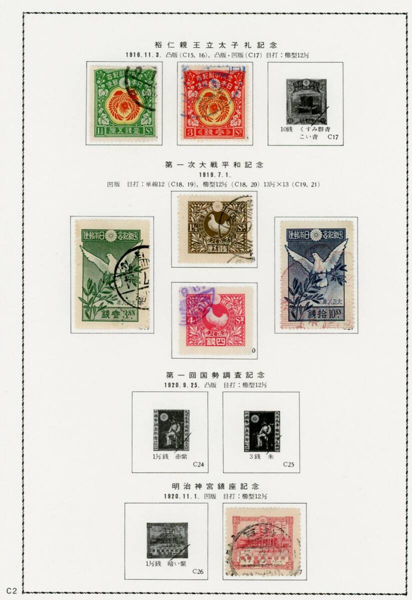 戦前記念切手使用済カタログコレクション(71％)の画像2