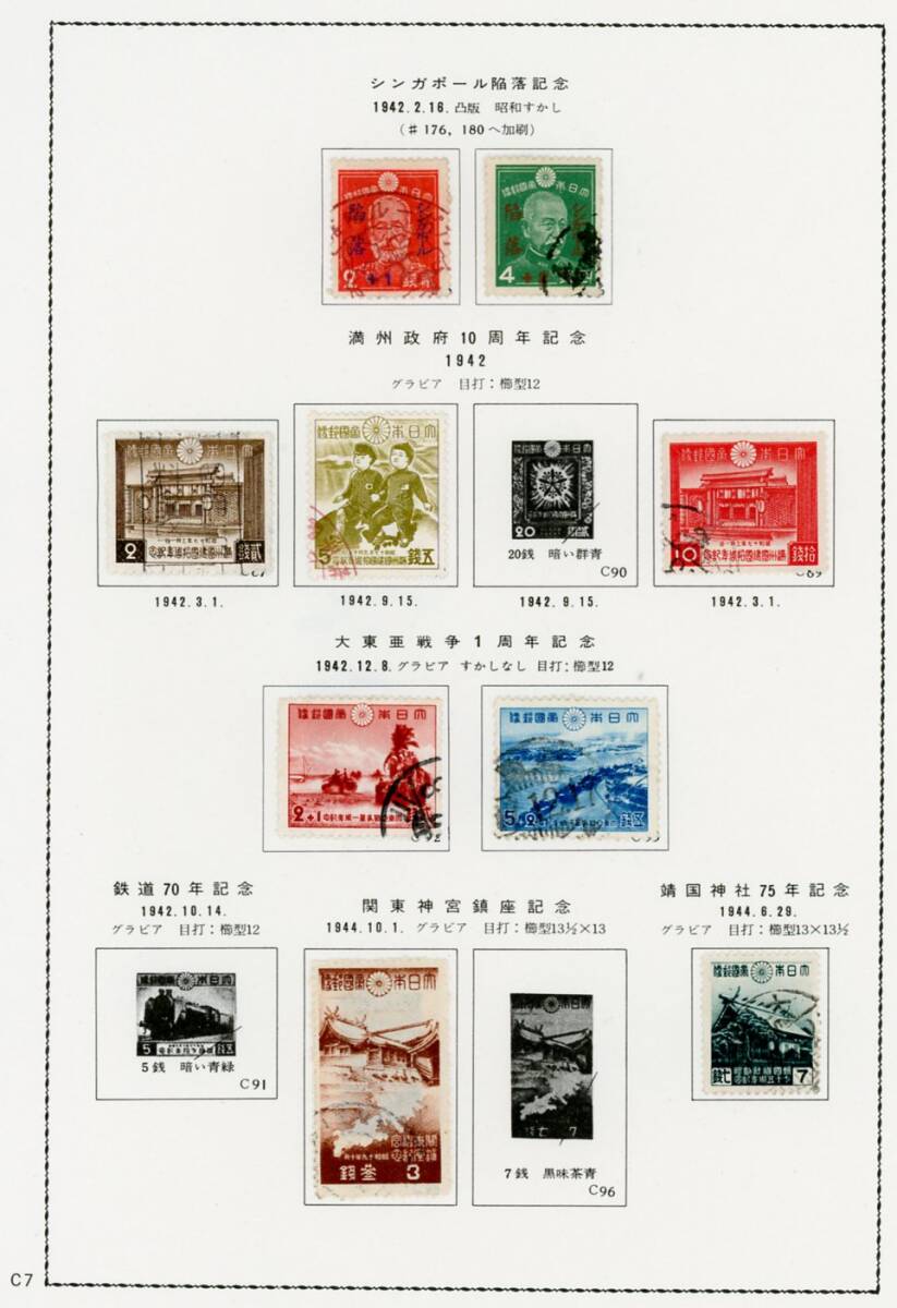 戦前記念切手使用済カタログコレクション(71％)の画像7