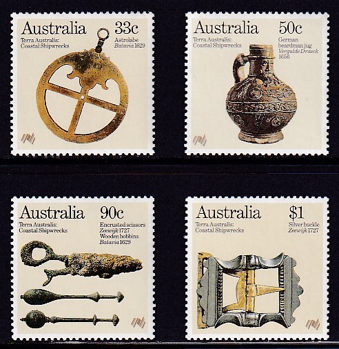4 オーストラリア【未使用】＜「1985 SC#963-66 引き揚げられた骨董品」 4種完 ＞の画像1