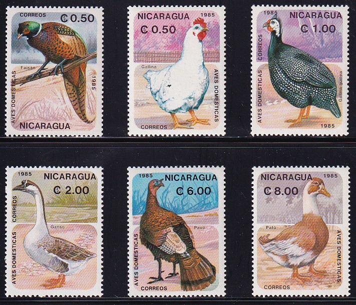 66 ニカラグア【未使用】＜「1985 SC#1465-1470 鳥」 6種完 ＞_画像1