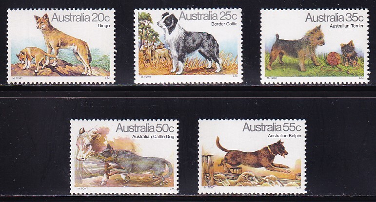 11 オーストラリア【未使用】＜「1980 SC#727-31 犬」 5種完 ＞の画像1