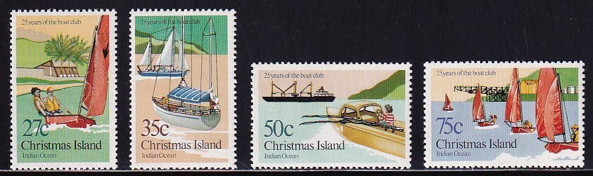 16 Christmas island [ unused ]<[1983 SC#138-41 Christmas island boat Club 25 year ] 4 kind .>