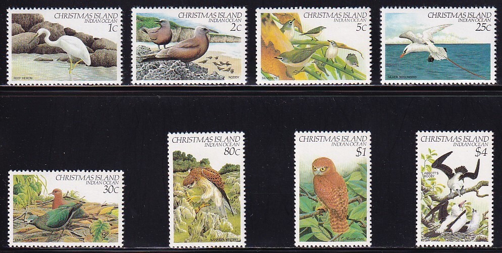 17 Christmas island [ unused ]<[1982-83 SC#117-32 bird ] 8 kind (8/16, #119-20,#122,#125-28 missing ) >