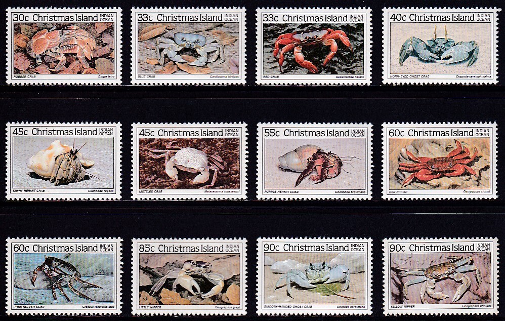 15 Christmas island [ unused ]<[1985 SC#162-73 crab ] 12 kind .>