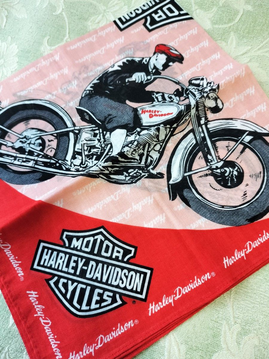 ハーレーダビッドソン　HARLEY-DAVIDSON　大判ハンカチ　未使用