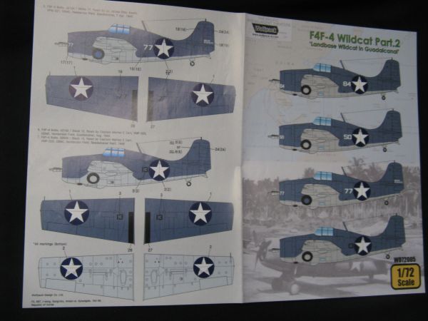 * Wolf pack 1/72 F4F-4 wild cat Part.2 decal *