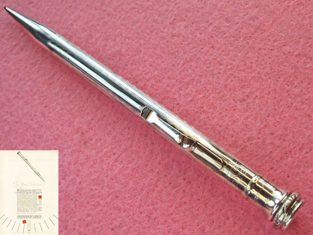 ◆純銀ロング◆1920年代製 ウァール・エヴァーシャープ ペンシル USA◆1920’s Wahl Eversharp Sterling Silver Pencil U.S.A.◆_画像2