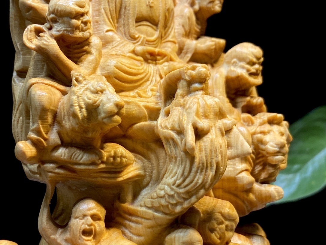 十八羅漢 仏教美術 仏像 仏教工芸品 木彫り コレクション 手職人手作り 美術品 精密雕刻_画像3