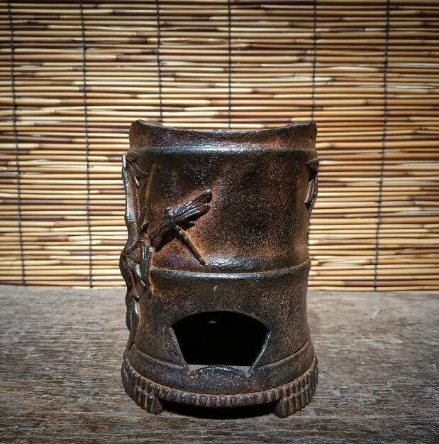 旧鉄器/鋳鉄ストーブ*お茶を沸かす*お湯を沸かす*バーベキューストーブ*炭ストーブ*高さ約15cmの画像1