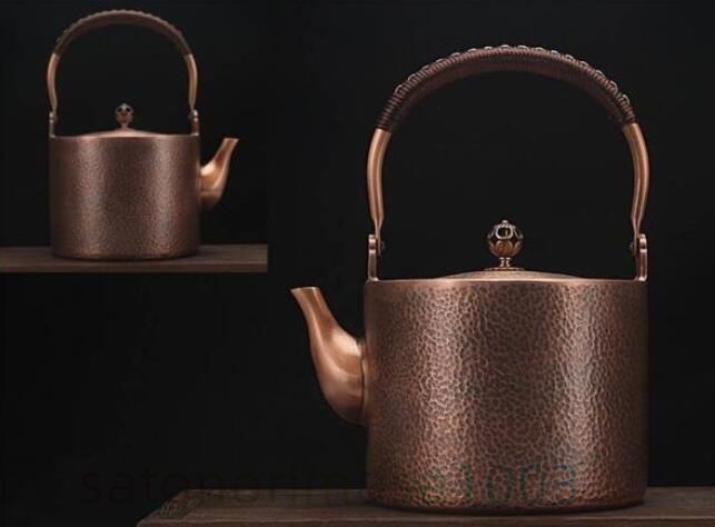 大容量コーヒーポット制コーヒー器具銅イメージ紫銅ハンマー紋コーヒーポット細口ポットコーヒーポット2000ML_画像2