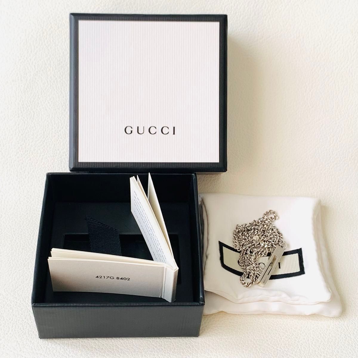 GUCCI グッチ 美品 カットアウト g 喜平 ネックレス バー シルバー silver