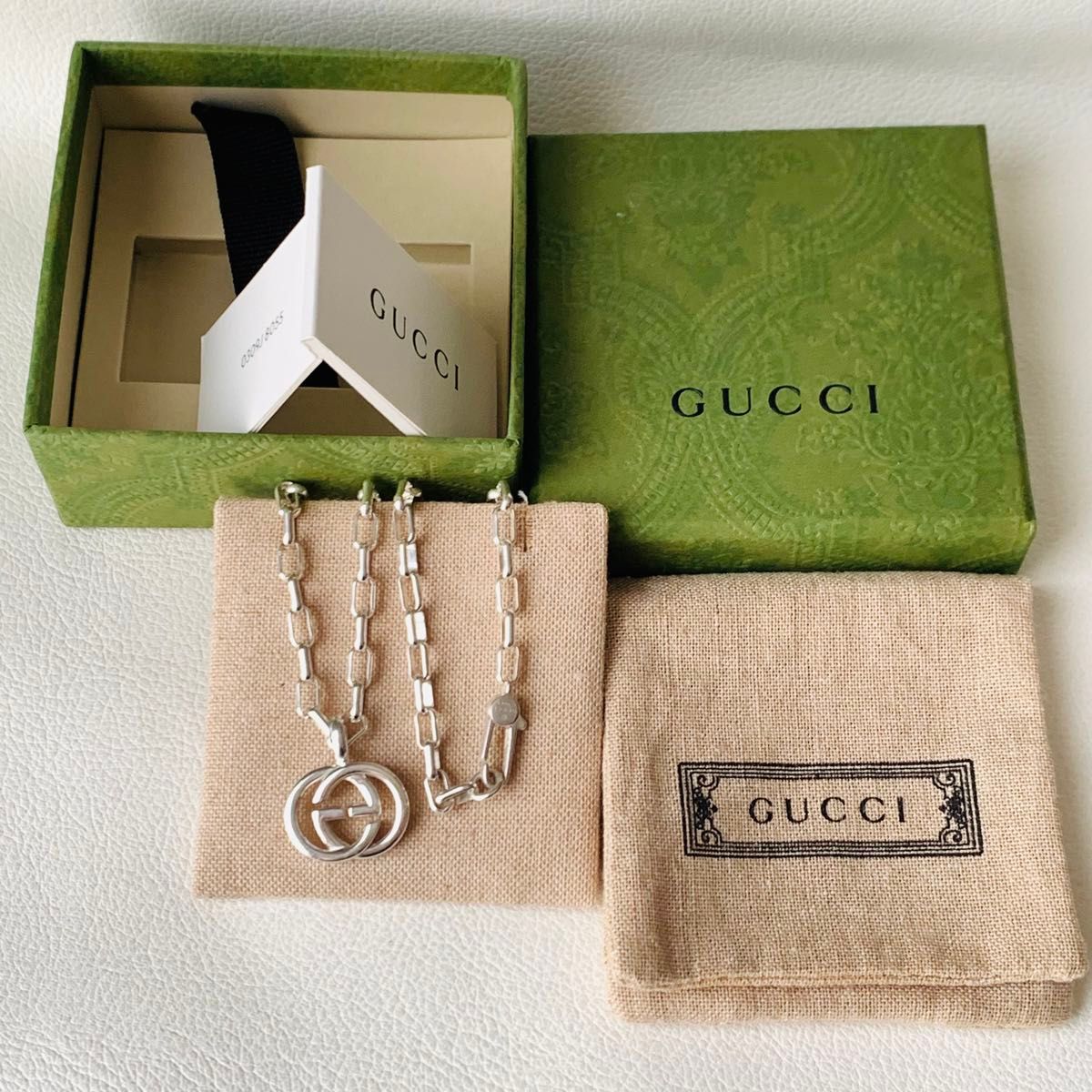 美品 GUCCI グッチ インターロッキング ネックレス シルバー silver 925 チョーカー gg スーキー