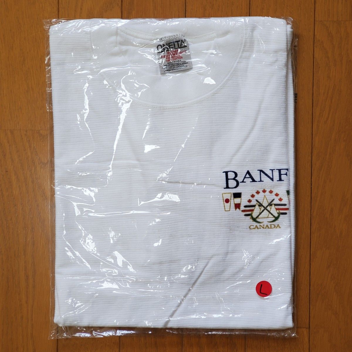 【新品・未着用】バンフ Ｂａｎｆｆ カナダ 大きめ Ｌ 白 ロゴ Tシャツ メンズ
