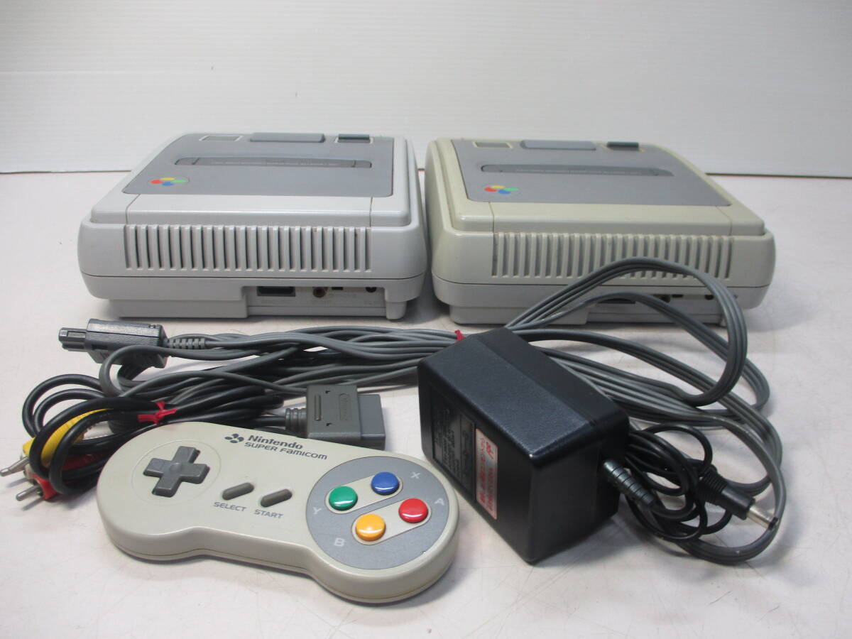 Nintendo 任天堂 スーパーファミコン SHVC-001 本体2台 コントローラー アダプター セット _画像5